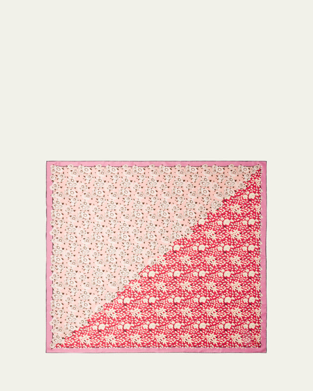 Floral Printed Silk Scarf